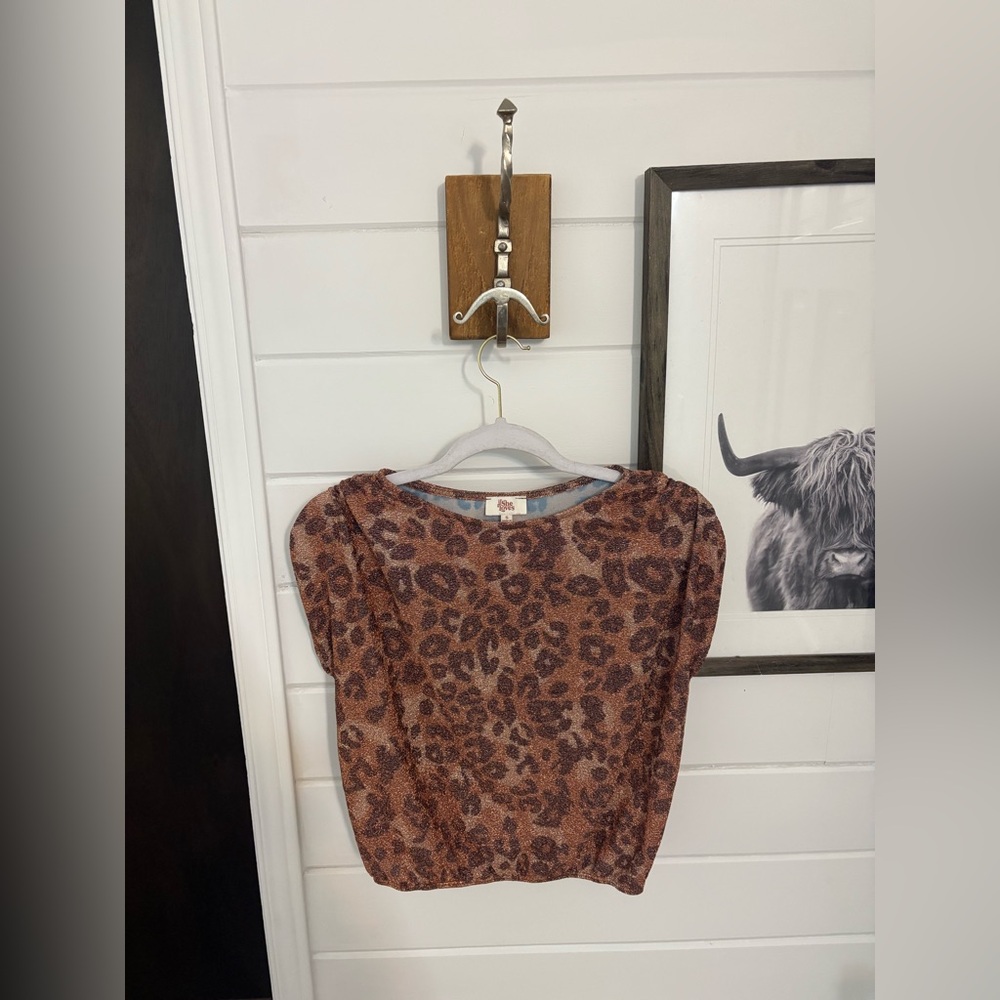 Brand new Shimmering Leopard Print Top